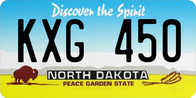 ND license plate KXG450
