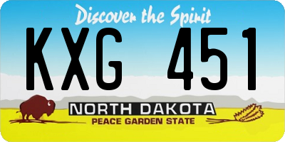 ND license plate KXG451