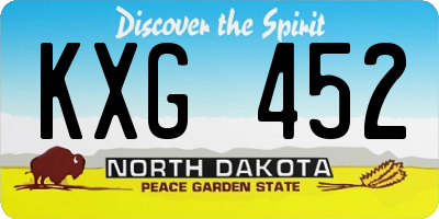 ND license plate KXG452