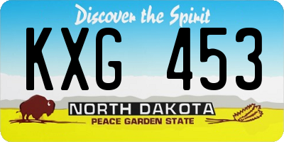 ND license plate KXG453