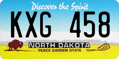 ND license plate KXG458
