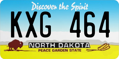 ND license plate KXG464