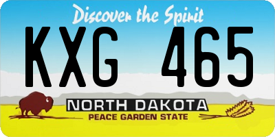 ND license plate KXG465