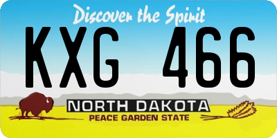 ND license plate KXG466