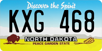 ND license plate KXG468