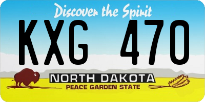 ND license plate KXG470