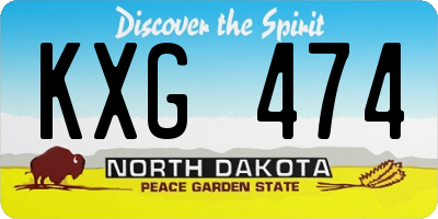 ND license plate KXG474