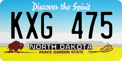 ND license plate KXG475
