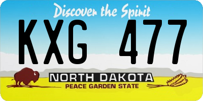 ND license plate KXG477