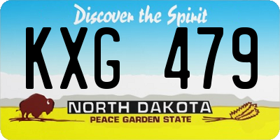 ND license plate KXG479