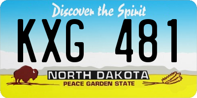 ND license plate KXG481
