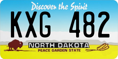 ND license plate KXG482