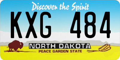 ND license plate KXG484