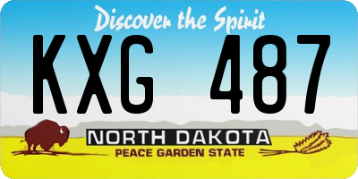 ND license plate KXG487