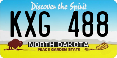 ND license plate KXG488