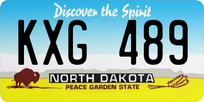 ND license plate KXG489