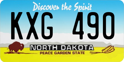 ND license plate KXG490