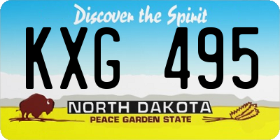 ND license plate KXG495