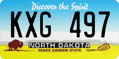 ND license plate KXG497