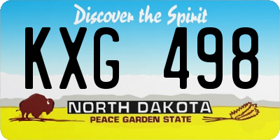 ND license plate KXG498