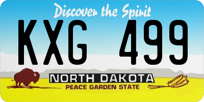 ND license plate KXG499