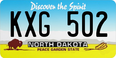 ND license plate KXG502