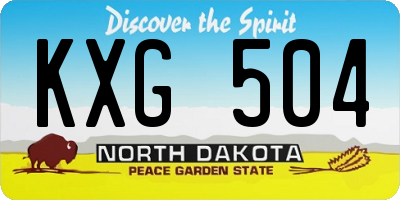 ND license plate KXG504
