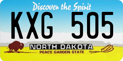 ND license plate KXG505