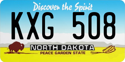 ND license plate KXG508