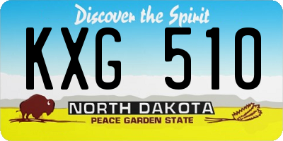 ND license plate KXG510