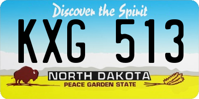 ND license plate KXG513