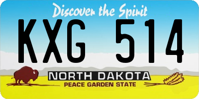 ND license plate KXG514
