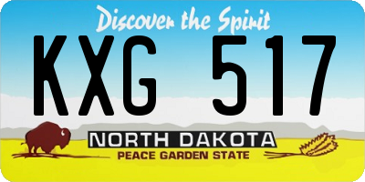 ND license plate KXG517
