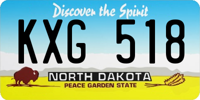ND license plate KXG518