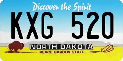 ND license plate KXG520