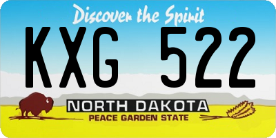 ND license plate KXG522