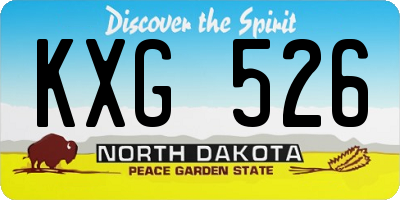 ND license plate KXG526
