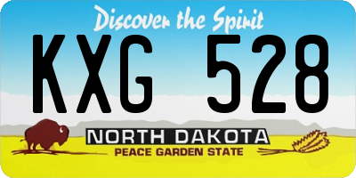 ND license plate KXG528