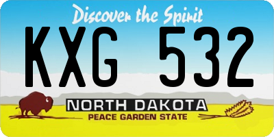 ND license plate KXG532