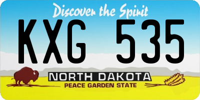 ND license plate KXG535