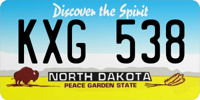 ND license plate KXG538