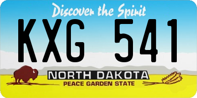 ND license plate KXG541