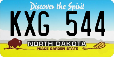 ND license plate KXG544