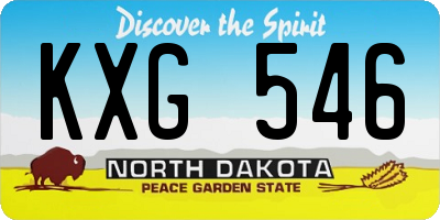 ND license plate KXG546