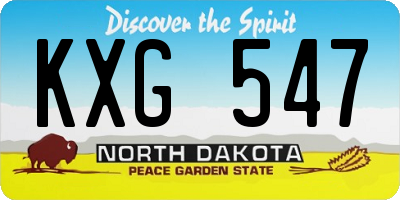 ND license plate KXG547