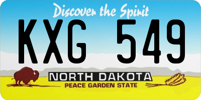 ND license plate KXG549