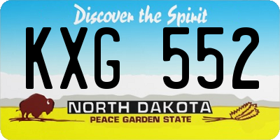 ND license plate KXG552