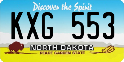 ND license plate KXG553