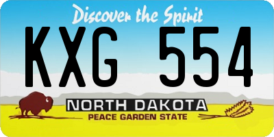 ND license plate KXG554