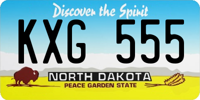 ND license plate KXG555